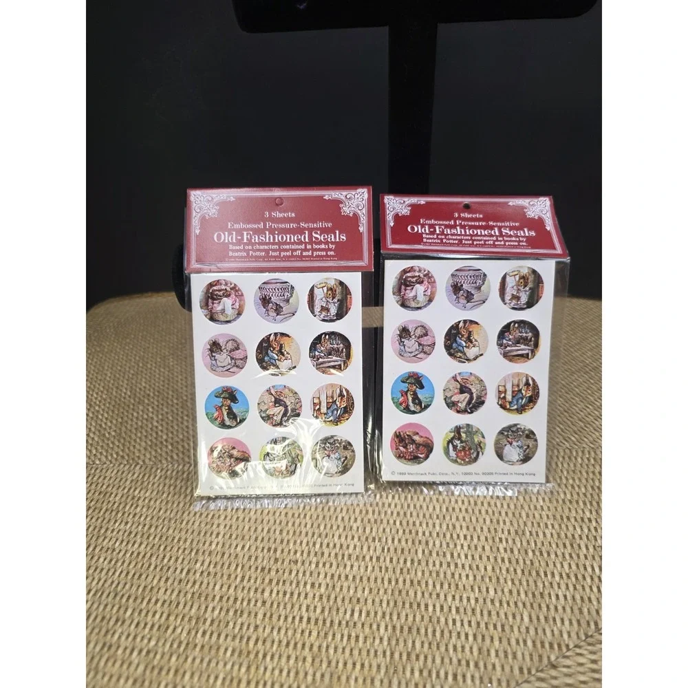 VTG Beatrix Potter Old-Fashioned Seals Merrimack‎ 1980 Rabbit Mouse Unused Lot 2